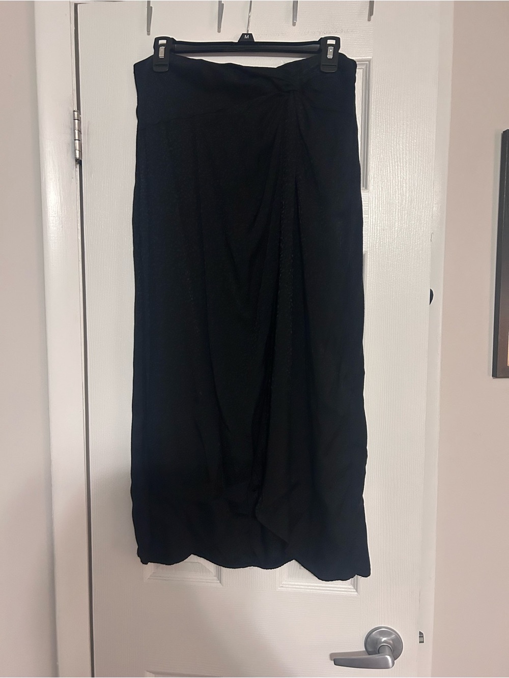 LOFT Black Maxi Skirt with Front Twist Detail